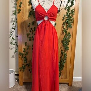 Red beach dress